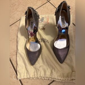 Badgley Mischka Silver Embellished Heels